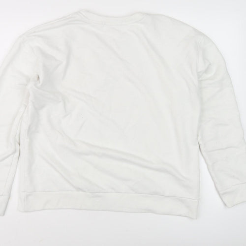 Stradivarius Women's White Pullover Sweatshirt Size 12