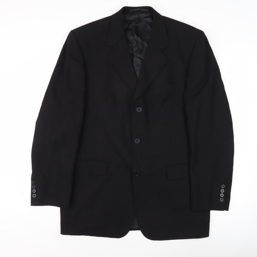 Pierre Cardin Men's Black Wool Blazer Size 42R