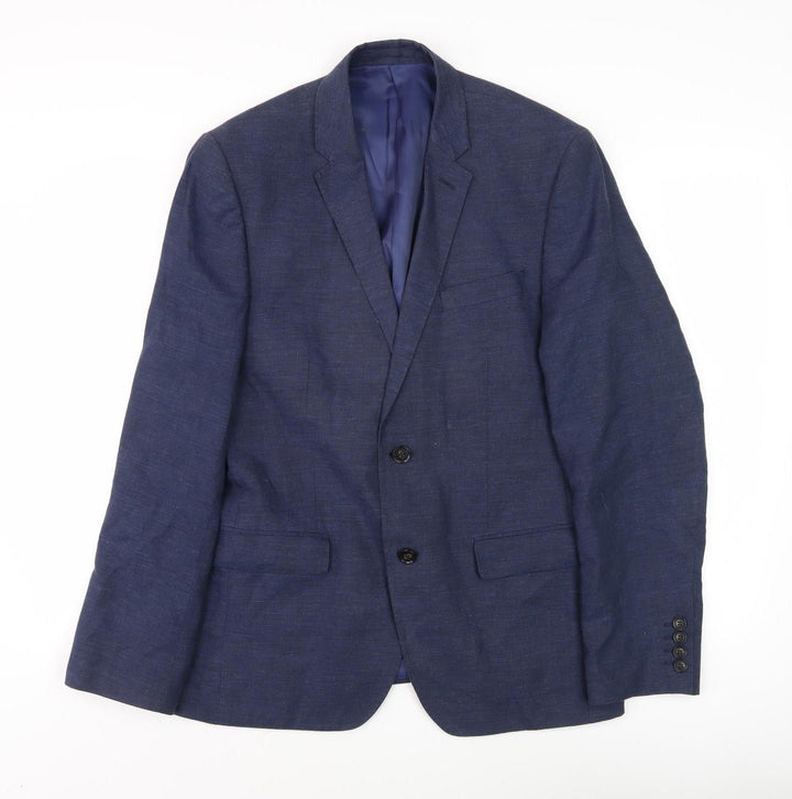 Marks and Spencer Men's Blue Wool Blazer - Size 40R
