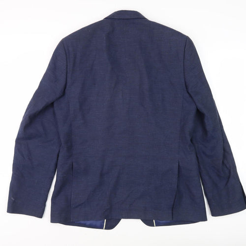 Marks and Spencer Men's Blue Wool Blazer - Size 40R
