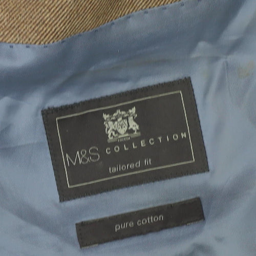 Marks and Spencer Men's Brown Blazer, Size 44L Classic Fit
