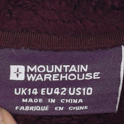 Mountain Warehouse Women's Red Full Zip Fleece Jacket Size 14