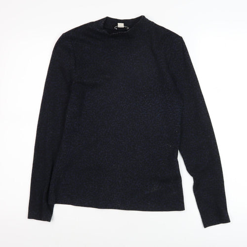 Whistles Women's Black Animal Print Knit Top Size 6