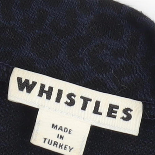 Whistles Women's Black Animal Print Knit Top Size 6