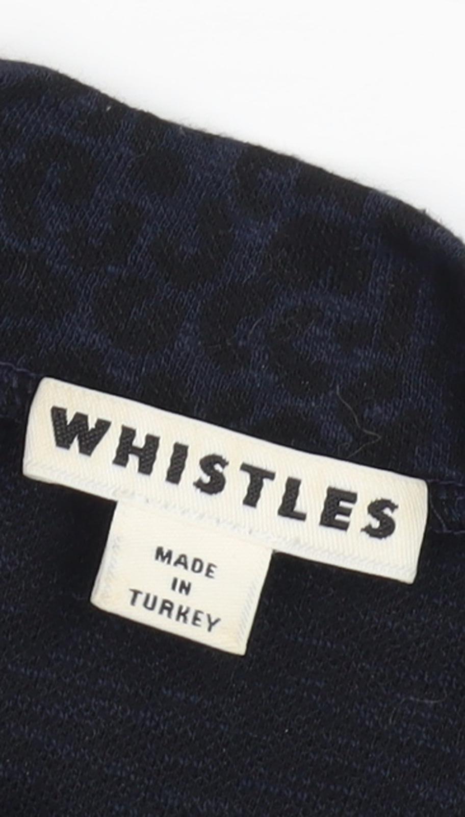 Whistles Women's Black Animal Print Knit Top Size 6