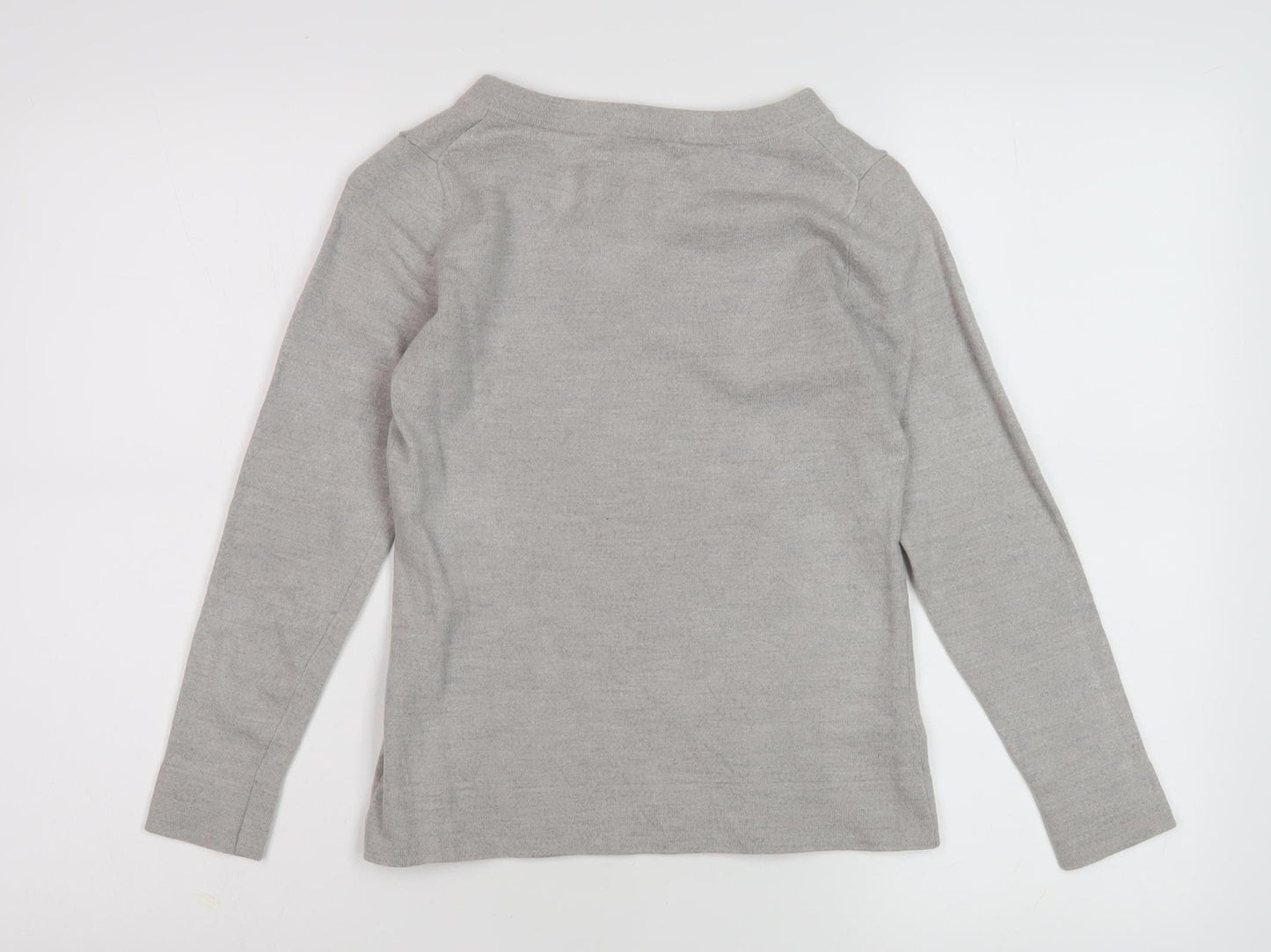 Banana Republic Women's Grey V-Neck Blouse - Size S