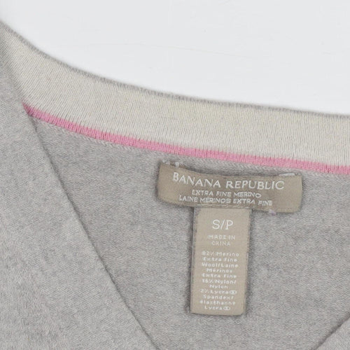 Banana Republic Women's Grey V-Neck Blouse - Size S