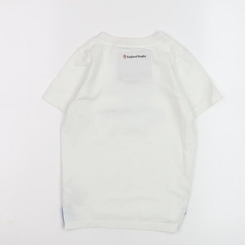 England Rugby Boys White T-Shirt 5-6Y Graphic Cotton