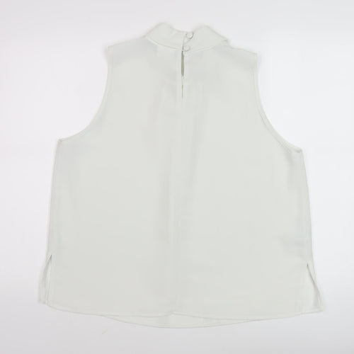 Alexon Women's White Sleeveless Cowl Neck Blouse Size 18