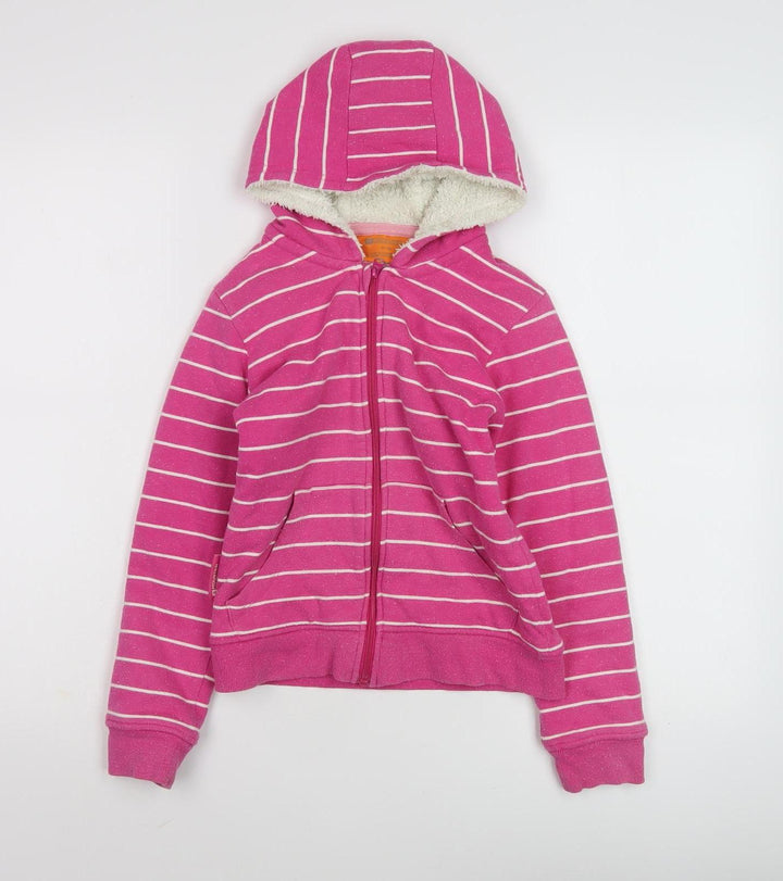 Mountain Warehouse Girls Pink Striped Full Zip Hoodie 9-10 Years