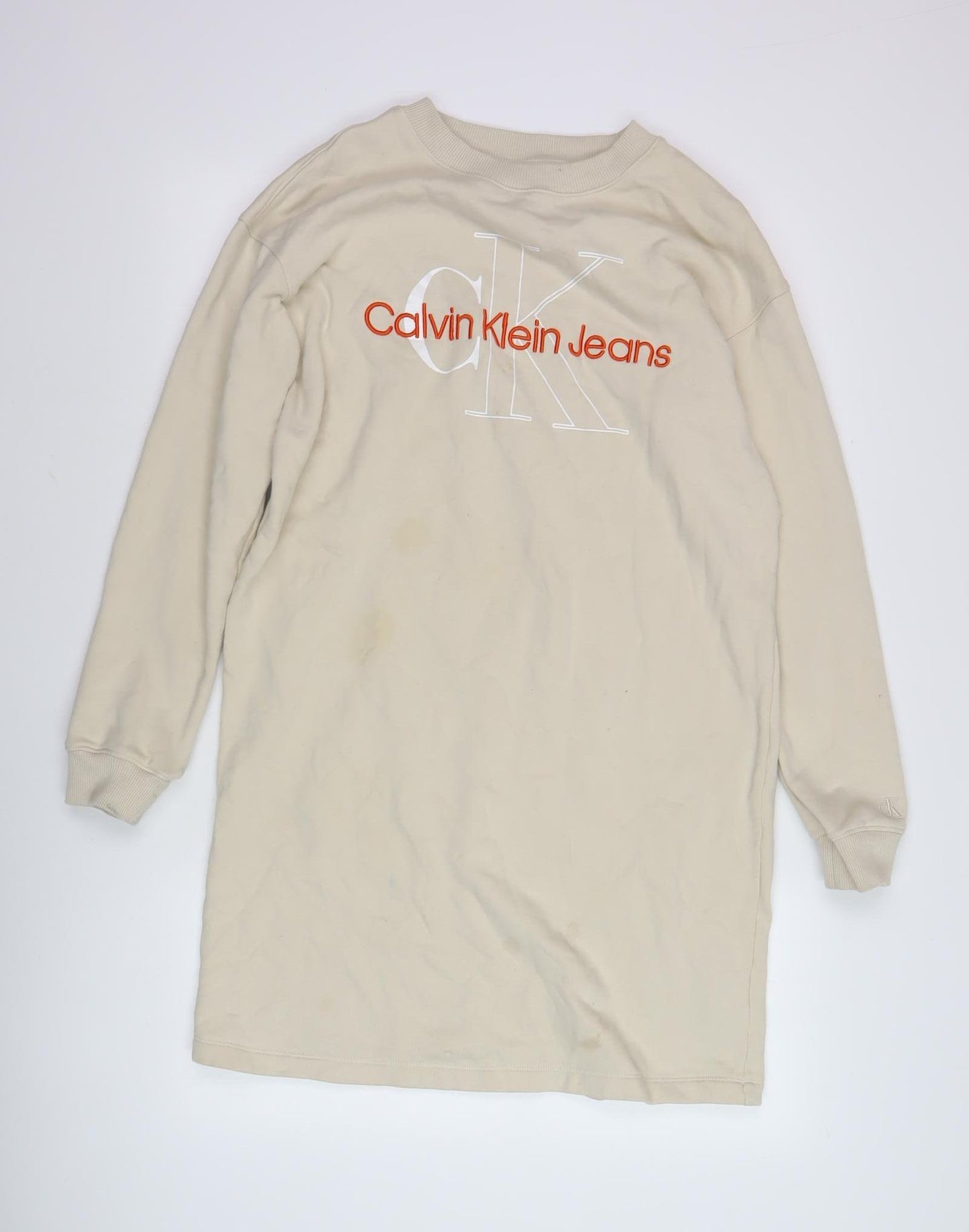 Calvin Klein Beige Logo T-Shirt Dress M