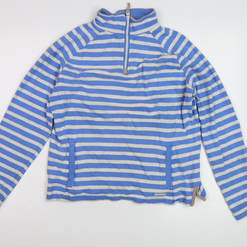 Weird Fish Women's Blue Striped Pullover Sweatshirt Size 12