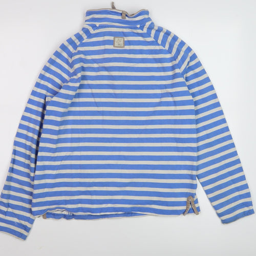 Weird Fish Women's Blue Striped Pullover Sweatshirt Size 12