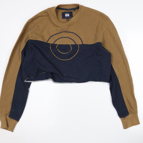ODA Women's Brown Blue Pullover Sweatshirt Medium
