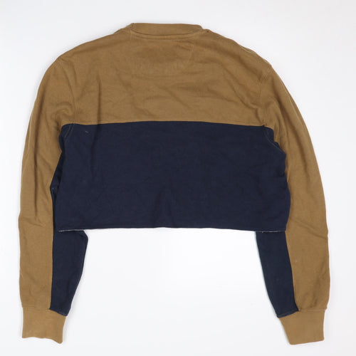 ODA Women's Brown Blue Pullover Sweatshirt Medium