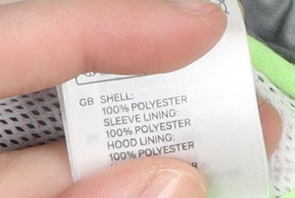 H&M Boys Grey Star Patterned Raincoat, Hooded, Size 2 Years