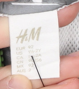 H&M Boys Grey Star Patterned Raincoat, Hooded, Size 2 Years