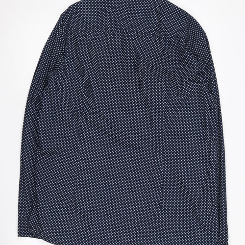 Next Men's Slim Fit Blue Paisley Button-Up Shirt, L