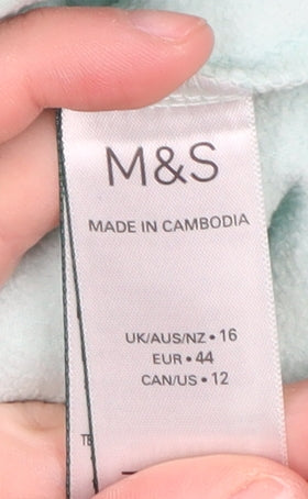 Marks and Spencer Women's Green Fleece Jacket Size 16
