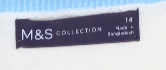 Marks and Spencer Women's Ivory V-Neck Pullover Jumper Size 14