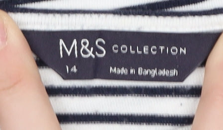 Marks and Spencer Women's Striped 3/4 Sleeve T-Shirt