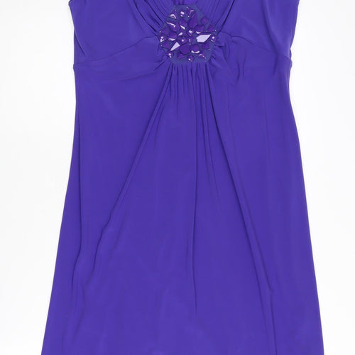 FEMME Women's Purple Sleeveless Dress Size 14