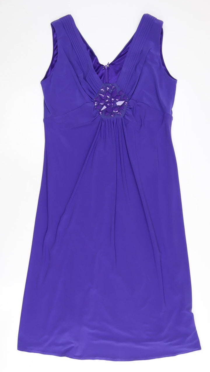 FEMME Women's Purple Sleeveless Dress Size 14