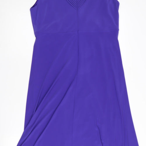FEMME Women's Purple Sleeveless Dress Size 14