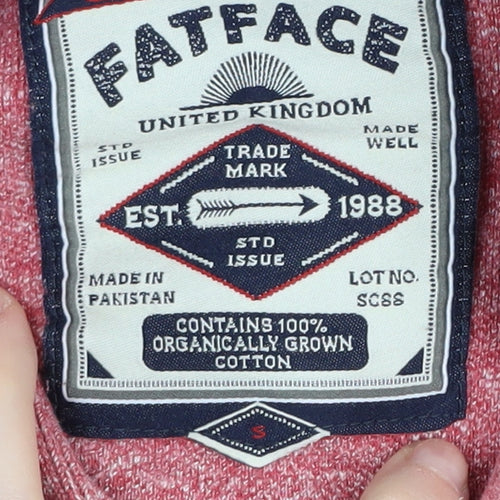 FatFace Men's Red Polo Shirt Size S Organic Cotton