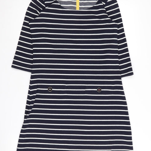 Joules Women's Black Striped Shift Dress Size 10