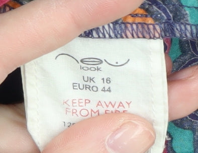 New Look Women's Multicoloured Floral Blouse Size 16