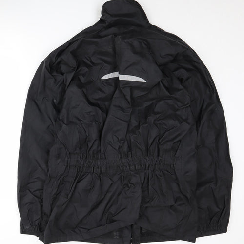 Rhyno Men's Black Reflective Rain Coat Jacket L