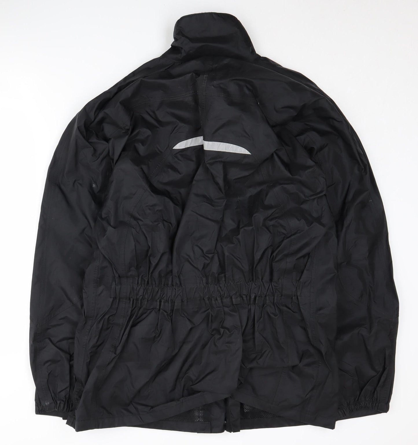 Rhyno Men's Black Reflective Rain Coat Jacket L