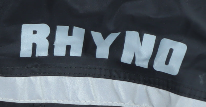 Rhyno Men's Black Reflective Rain Coat Jacket L