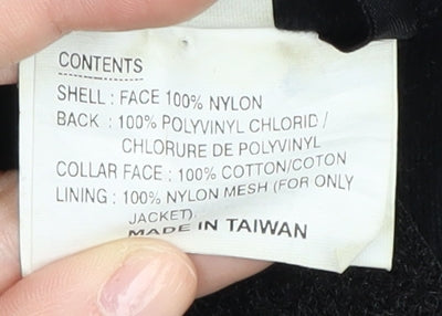 Rhyno Men's Black Reflective Rain Coat Jacket L