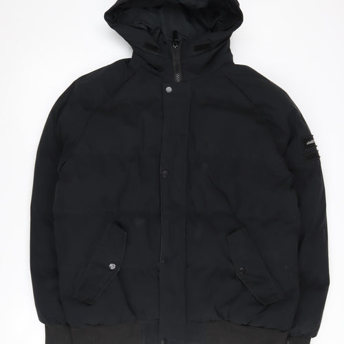 JamesonCarter Men's Black Puffer Jacket L Hooded