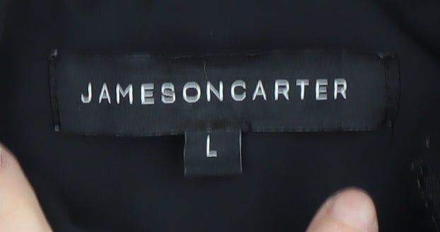 JamesonCarter Men's Black Puffer Jacket L Hooded