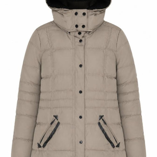 Mango Beige Hooded Puffer Jacket Women's Size 12
