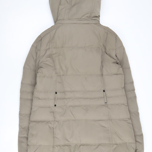 Mango Beige Hooded Puffer Jacket Women's Size 12