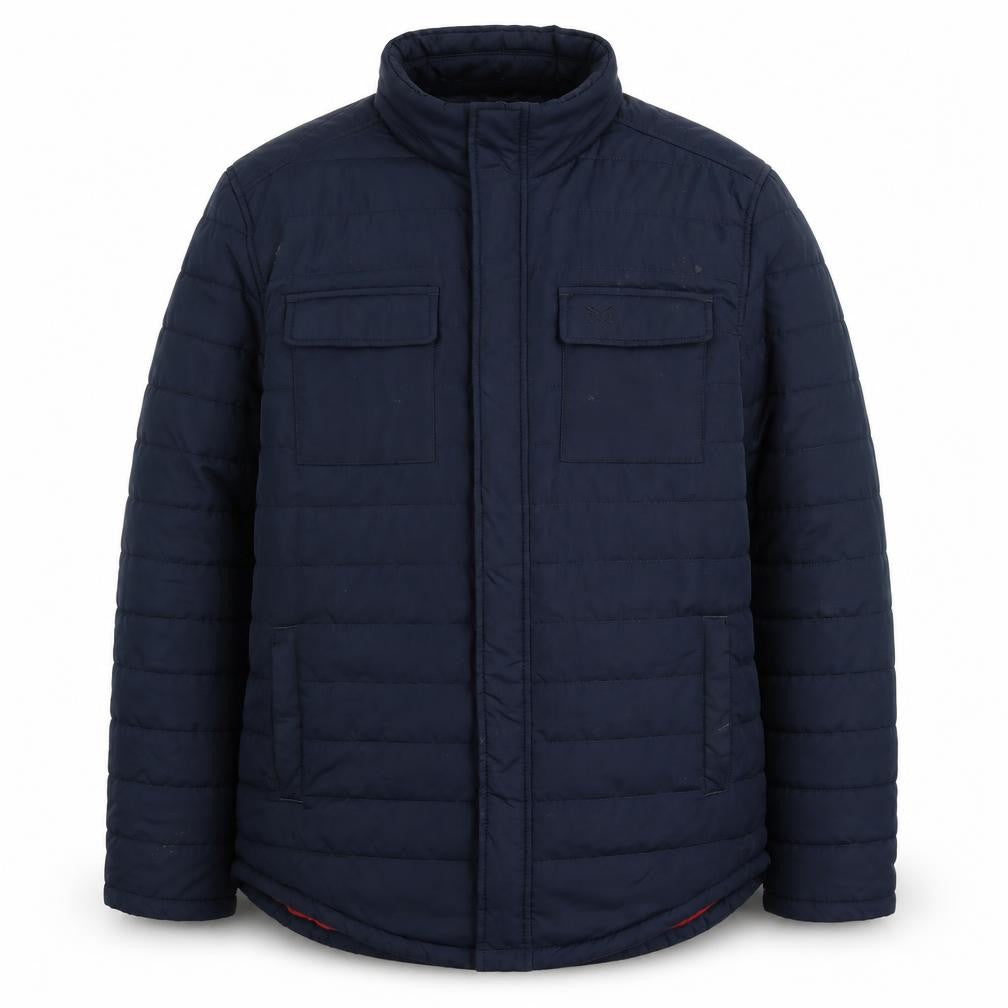 Front view of Crew Clothing Men's Blue 2XL Puffer Jacket