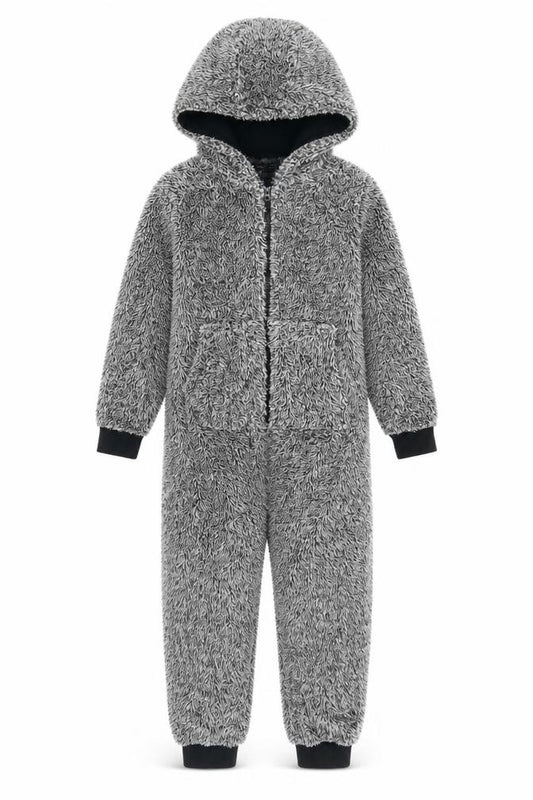 Next Boys Grey Hooded Fleece Onesie 9 Years