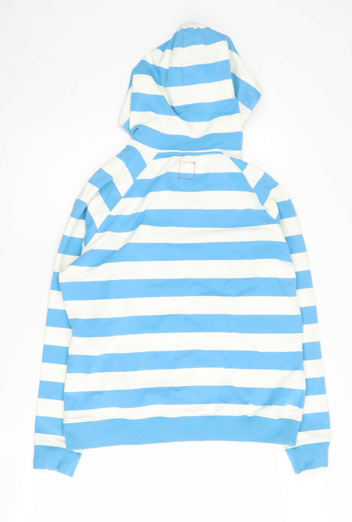 Joules Women's Blue Striped Pullover Hoodie, Size 14