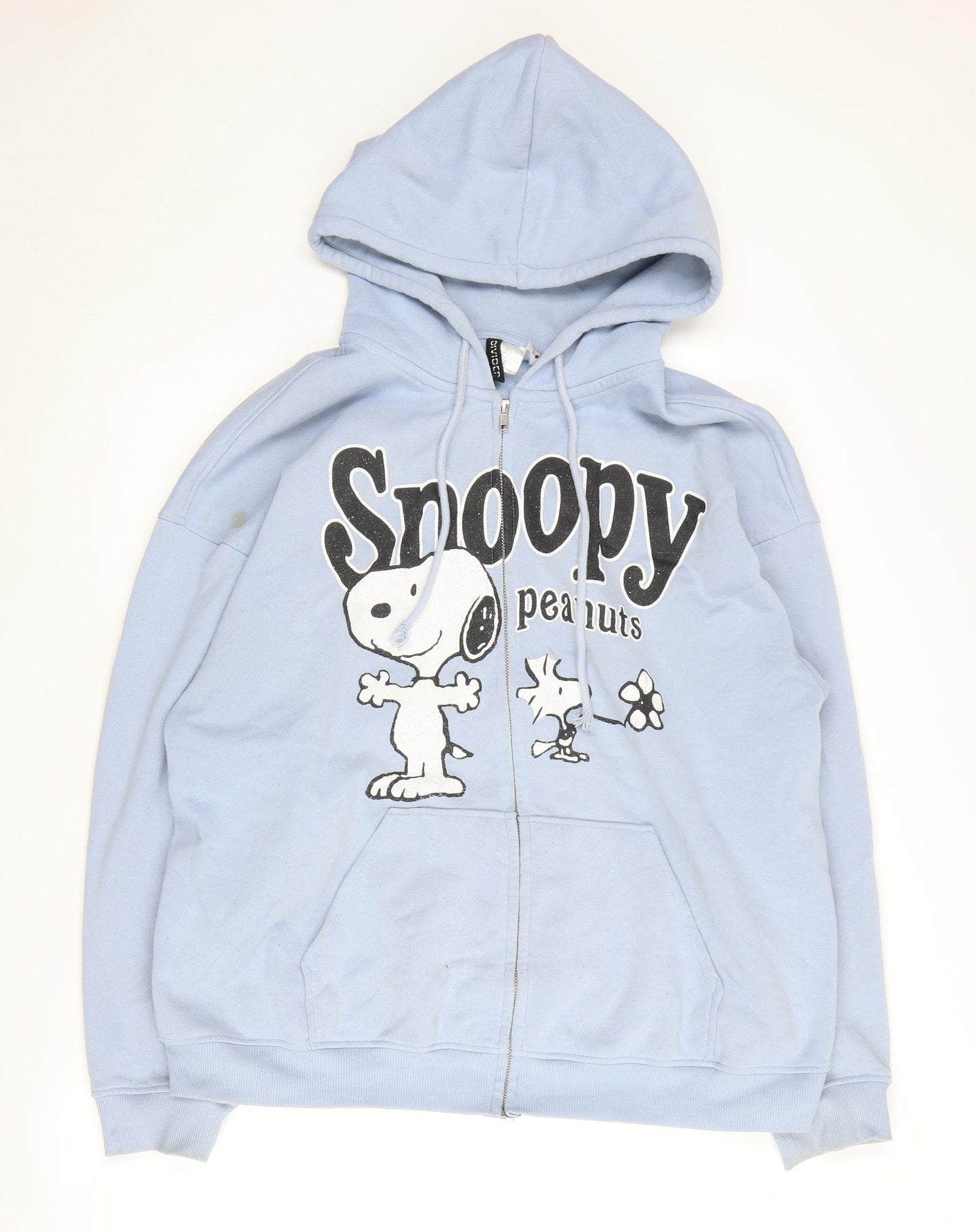 H&M Women's Blue Snoopy Hoodie L Full Zip Casual