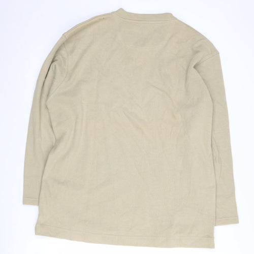 New Classics Men Beige V-Neck Pullover L Cotton Jumper