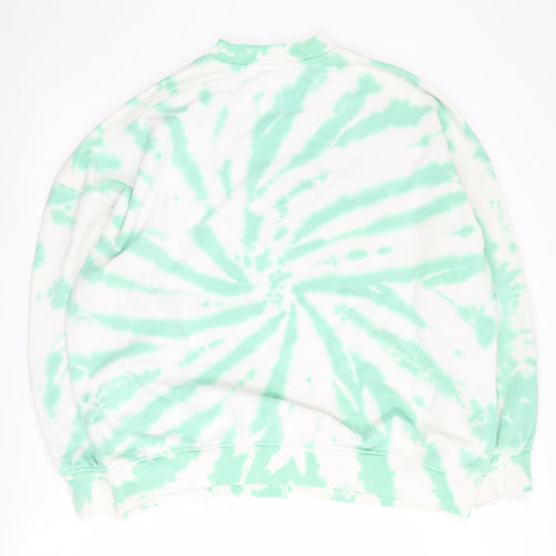 H&M Women's Green Tie Dye Pullover Sweatshirt M