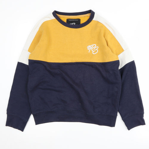 Ripstop Boys Yellow Colourblock Pullover Sweatshirt L