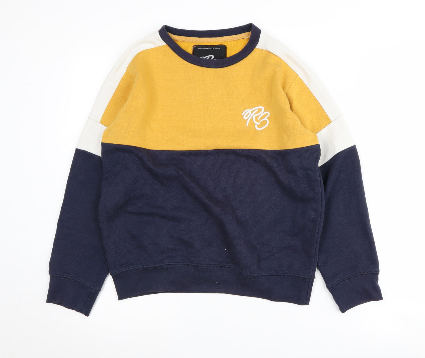 Ripstop Boys Yellow Colourblock Pullover Sweatshirt L