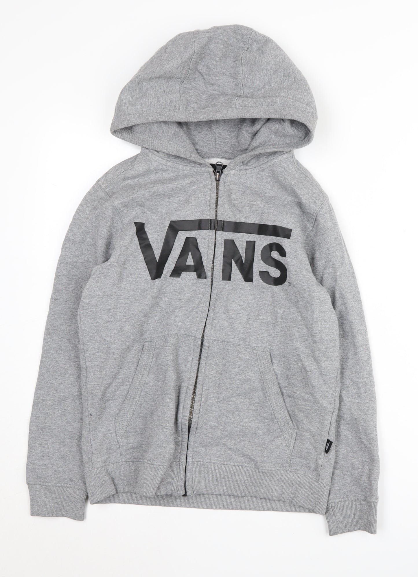 Vans Unisex Kids Grey Full Zip Hoodie S Fleece