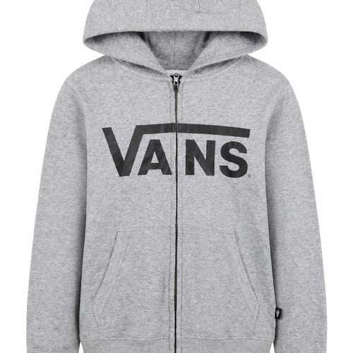 Vans Unisex Kids Grey Full Zip Hoodie S Fleece