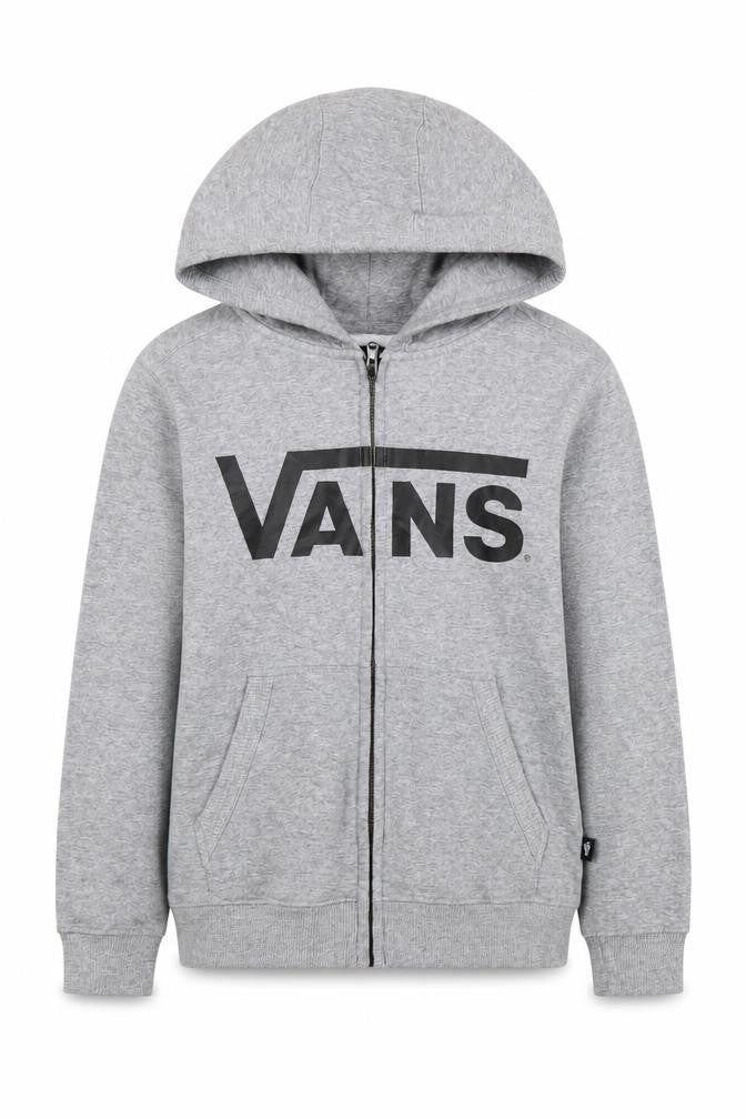 Vans Unisex Kids Grey Full Zip Hoodie S Fleece